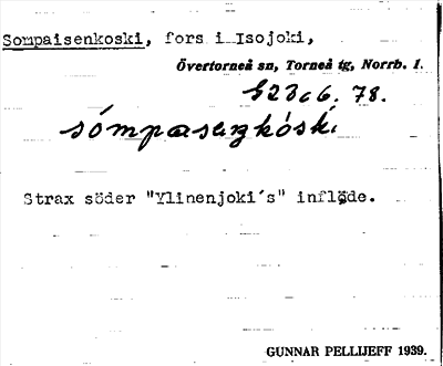 Bild på arkivkortet för arkivposten Sompaisenkoski