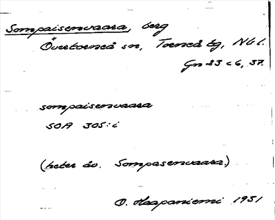 Bild på arkivkortet för arkivposten Sompaisenvaara