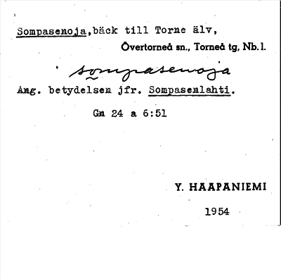 Bild på arkivkortet för arkivposten Sompasenoja