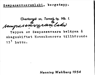 Bild på arkivkortet för arkivposten Sompasenvaaranlaki