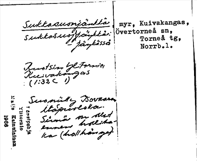 Bild på arkivkortet för arkivposten Sukkasuonjänkkä