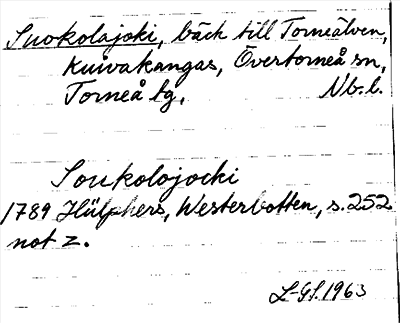 Bild på arkivkortet för arkivposten Suokolajoki