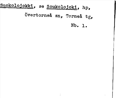 Bild på arkivkortet för arkivposten Suokolojokki, se Soukolojoki