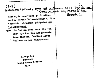 Bild på arkivkortet för arkivposten Suolavuoma