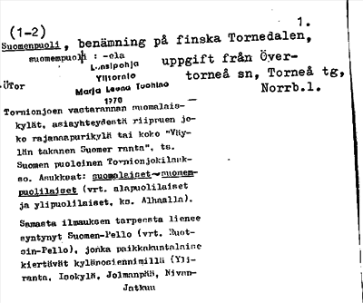 Bild på arkivkortet för arkivposten Suomenpuoli