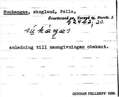 Bild på arkivkortet för arkivposten Suukangas