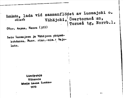 Bild på arkivkortet för arkivposten Suulato