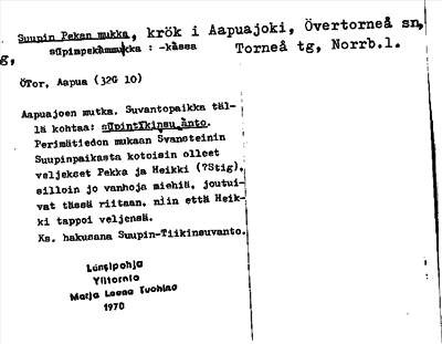 Bild på arkivkortet för arkivposten Suupin Pekan mukka