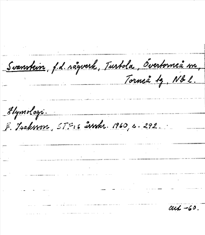 Bild på arkivkortet för arkivposten Svanstein