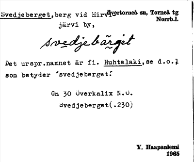 Bild på arkivkortet för arkivposten Svedjeberget