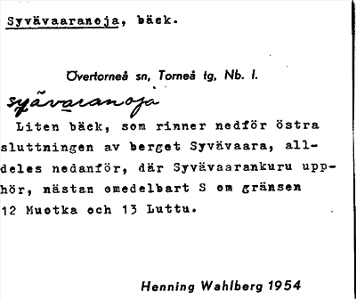 Bild på arkivkortet för arkivposten Syvävaaranoja