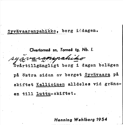 Bild på arkivkortet för arkivposten Syvävaaranpahikko