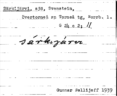Bild på arkivkortet för arkivposten Särkijärvi