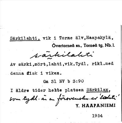 Bild på arkivkortet för arkivposten Särkilahti
