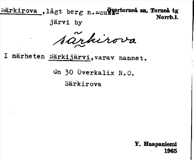 Bild på arkivkortet för arkivposten Särkirova