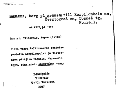 Bild på arkivkortet för arkivposten Särkirova