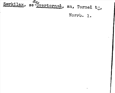 Bild på arkivkortet för arkivposten Særkilax, se äv. Övertorneå