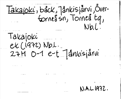 Bild på arkivkortet för arkivposten Takajoki