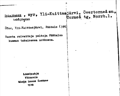 Bild på arkivkortet för arkivposten Takajänkkä