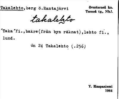 Bild på arkivkortet för arkivposten Takalehto