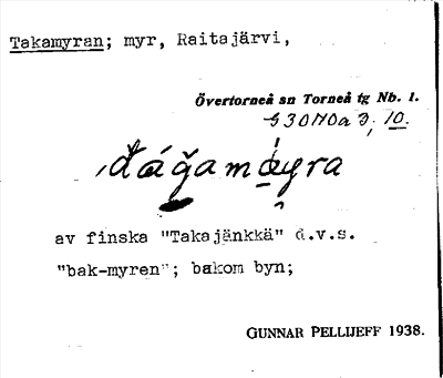 Bild på arkivkortet för arkivposten Takamyran