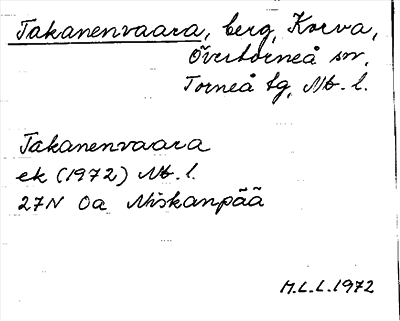 Bild på arkivkortet för arkivposten Takanenvaara