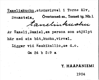Bild på arkivkortet för arkivposten Tanelinkuohu