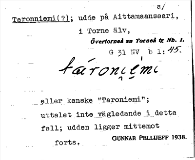 Bild på arkivkortet för arkivposten Taronniemi(?)