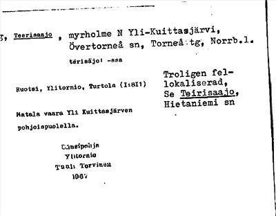 Bild på arkivkortet för arkivposten Teerisaajo