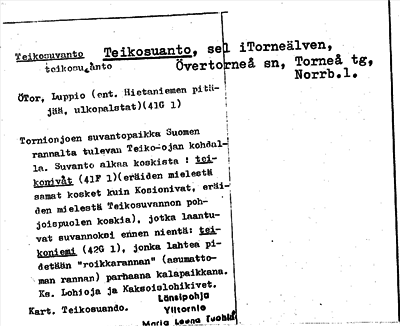 Bild på arkivkortet för arkivposten Teikosuvanto, Teikosuanto
