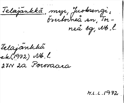 Bild på arkivkortet för arkivposten Telajänkkä