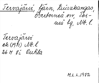 Bild på arkivkortet för arkivposten Tervajärvi