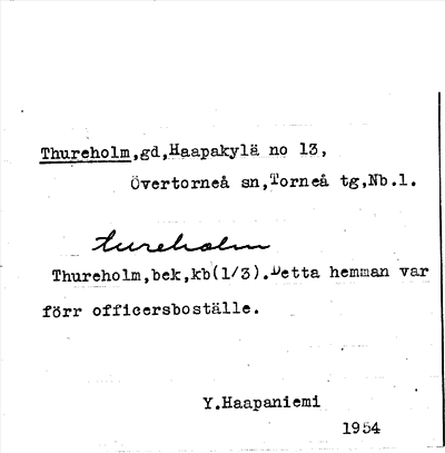Bild på arkivkortet för arkivposten Thureholm