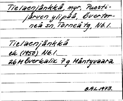 Bild på arkivkortet för arkivposten Tielaenjänkkä