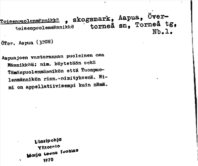 Bild på arkivkortet för arkivposten Toisenpuolenmännikkö