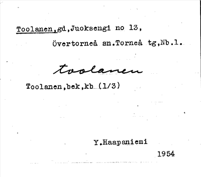 Bild på arkivkortet för arkivposten Toolanen