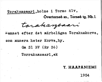 Bild på arkivkortet för arkivposten Torakansaari