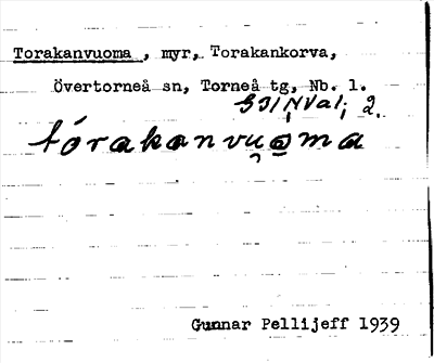 Bild på arkivkortet för arkivposten Torakanvuoma