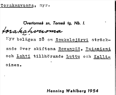 Bild på arkivkortet för arkivposten Torakanvuoma