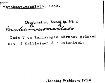 Bild på arkivkortet för arkivposten Torakanvuomanlato