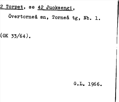 Bild på arkivkortet för arkivposten Torpet, se 42 Juoksengi