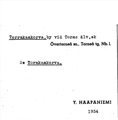 Bild på arkivkortet för arkivposten Torrakankorva, se Torakankorva