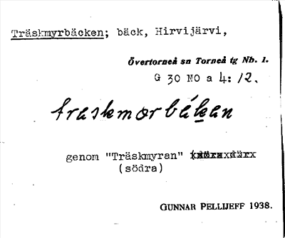 Bild på arkivkortet för arkivposten Träskmyrbäcken