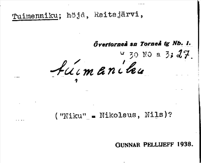 Bild på arkivkortet för arkivposten Tuimenniku
