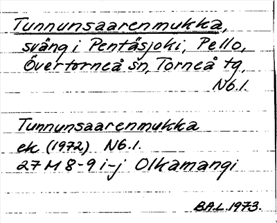 Bild på arkivkortet för arkivposten Tunnunsaarenmukka