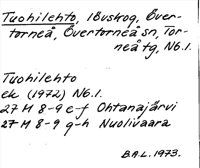 Bild på arkivkortet för arkivposten Tuohilehto