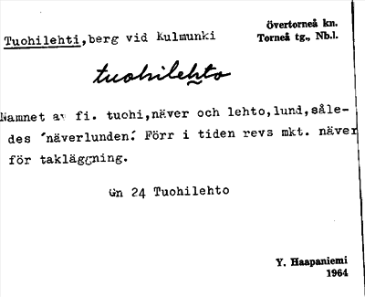 Bild på arkivkortet för arkivposten Tuoilehti