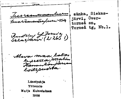 Bild på arkivkortet för arkivposten Tuoreenmaankuru