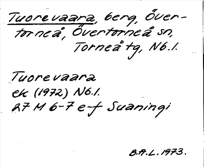 Bild på arkivkortet för arkivposten Tuorevaara