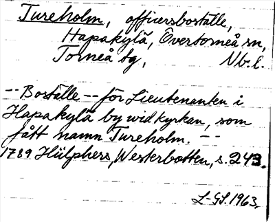 Bild på arkivkortet för arkivposten Tureholm